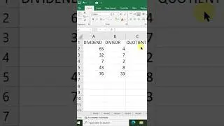 How to Find Quotient in MS Excel | How to Get the integer portion of division without the remainder