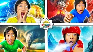 Ryan Learns About Weather! Pretend Play Tornados & More!