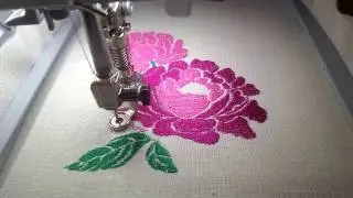 OTKETO - Peony machine embroidery