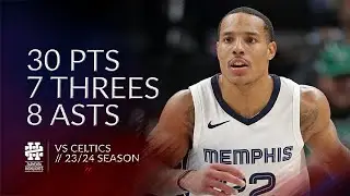 Desmond Bane 30 pts 7 threes 8 asts vs Celtics 23/24 season