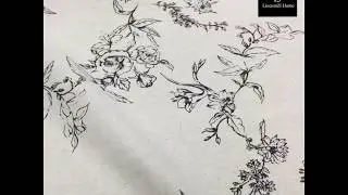 150 СМ. ТКАНЬ ПОЛУ ЛЁН С РИСУНКОМ SWEDISH ROSE