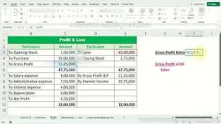 Gross profit ratio calculation in excel - Profitability ratio on Sales