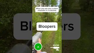 When you see your custom character in a cutscene BLOOPERS with 