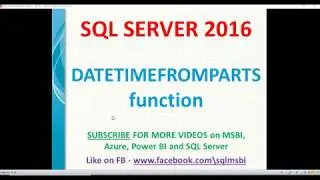 DateTimefromparts in sql