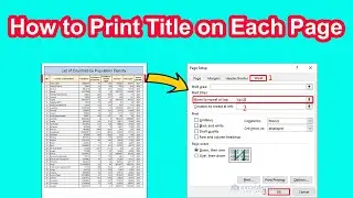 How to print heading on each page in Excel | Repeat Title on each page