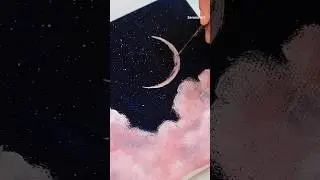 Easy night sky acrylic painting technique #art #painting #paintingtutorial