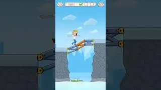 Crossing the bridge with a crocodile below #shorts #buildabridge #funnyshorts