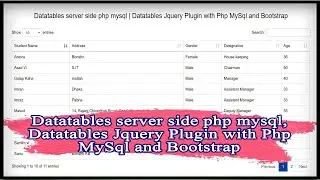 How to connect Datatables Jquery Plugin with Php MySql and Bootstrap | Code Hunter