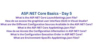 ASP.NET Core AppSettings and LaunchSettings Files - ASP.NET Core Basics - Day 5