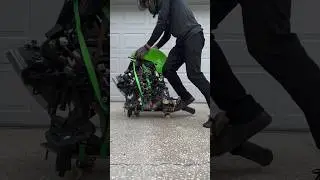 Skateboard with Motorcycle Engine