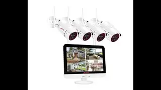 ANRAN video surveillance kit for 4 IP cameras with 12-inch monitor