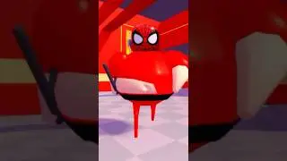 Why is SPOODERMAN chasing me in Roblox?! #roblox #robloxedit #spiderman #huggywuggy