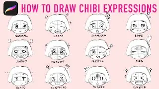 PROCREATE TUTORIAL (BEGINNER): How to Draw CHIBI Expressions on your iPad - Step by Step