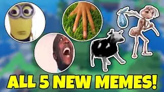 How to get ALL 5 NEW MEMES in Find The Memes [255] Minion Stare Dancing Cow OMG, Wow! Touch Grass Ho