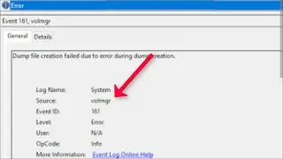 Event ID 161 - Volmgr Error On Windows 11 / 10 - Dump File creation Failed Due To Error During Dump