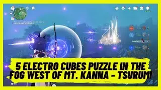 Genshin Impact 2.2 - 5 Electro Cubes Puzzle in the Fog - Autake Plains  - Tsurumi Island