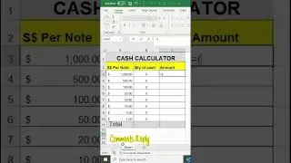 Cash counting calculator in excel #calculator #cashcounting #exceltutorial #exceltips