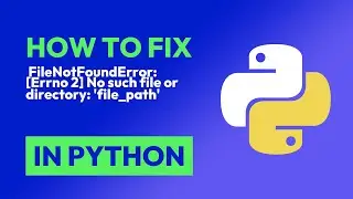 How to fix  FileNotFoundError: [Errno 2] No such file or directory: file_pat... in Python