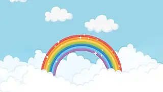 Rainbow Sky and Clouds - Free Cartoon Background Loop