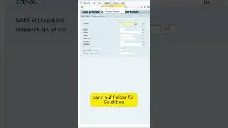 SAP GUI weitere Felder für Selektion einblenden #sapgui #sap #tabelle #selektion