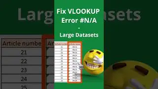 Fix Vlookup #N/A Error - Incorrect Number Format in Large Datasets - Excel #vlookup #shorts