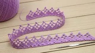 КАЙМА КРЮЧКОМ простое ЛЕНТОЧНОЕ КРУЖЕВО мастер-класс по вязанию Easy to crochet lace ribbon