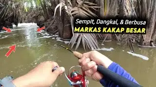 Tantangan Kuat dari Ikan Kakap Besar di Spot Mancing Sempit & Berbusa 🎣 Light Casting