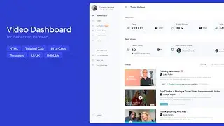 Video Dashboard | Tailwind CSS | UI to Code | Timelapse | HTML CSS