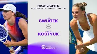 Iga Swiatek vs. Marta Kostyuk | 2024 Cincinnati Round of 16 | WTA Match Highlights