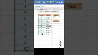 COUNT & COUNTA Formula in Excel #excel #exceltips #exceltutorial #msexcel #msexcelfullcourse #shorts