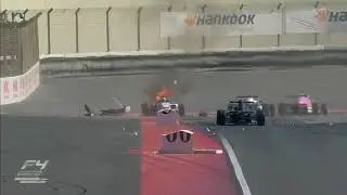 Formula 4 UAE Championship 2021. Race 1 Dubai Autodrome. Hard Crash