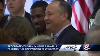 Second Gentleman Doug Emhoff campaigns for Kamala Harris in Maine