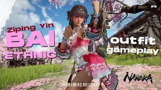 Ziping Yin Best Outfit in Naraka Bladepoint | Bai Ethnic: Flushed Snow Outfit Gameplay