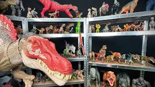 BIG Jurassic World and Camp Cretaceous SHELF BUILD | T-Rex, Indominus Rex, Spinosaurus, and More!