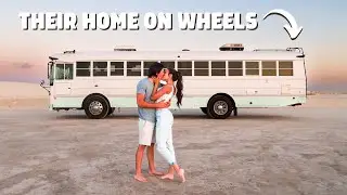 Skoolie Tour: Couple Lives in a Beautiful Beachy Bus Conversion