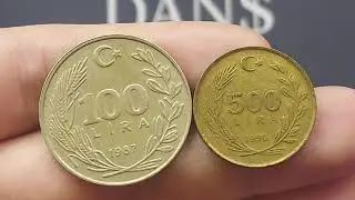 TURKEY 1987 100 LIRA Coin & 1990 500 LIRA Coin VALUE + REVIEW