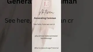 Generate Artisan command in Laravel