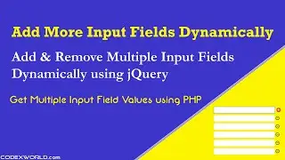 Add / Remove Input Fields Dynamically using jQuery