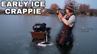 First Ice Southern Minnesota Ice Fishing! (THIN ICE)