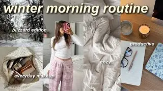 7AM COZY WINTER MORNING ROUTINE ❄️ productive, realistic, healthy habits, everyday makeup, & more!