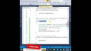 Load Data from SQl to DataGridView in C# | Get Data from #sql to #datagridview #shorts