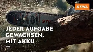 JEDER AUFGABE GEWACHSEN. MIT AKKU | STIHL Anzeige