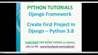 Create first Project in Django | django project creation | django tutorials