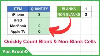 Count Blank and Non Blank Cells in Excel