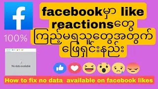 Facebookမှာ like reactionsတွေ ကြည့်မရ‌သူတွေအတွက် ဖြေရှင်းနည်း how to solve 'no data available'