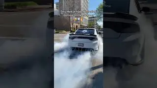 This hellcat WENT CRAZY at this car meet 😳🏎 BIGGEST BURNOUT 💨