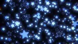 【4k】＊Night Sky Background Background with Fluffy Blue Stars＊【With BGM】