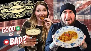 Foreigners try WETHERSPOONS for the FIRST TIME! 🇬🇧 - Worth it? (Breakfast + Lunch/Dinner)