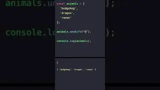 28) Unshift - JS Array Methods Under A Minute #Shorts