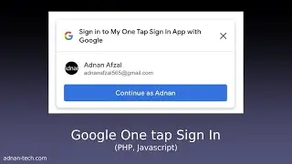 Google One Tap Sign In - PHP, Javascript